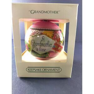 Hallmark Keepsake Ornament Satin Glass Ball Grandmother 1982 Vintage